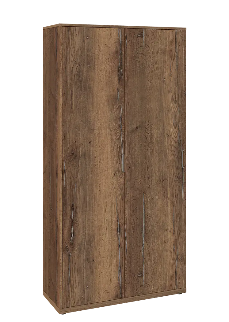 KSR6-81 L skříň šatní, 2x výsuvné ramínko, 2053x1022x400 mm, provedení levé, dub halifax cínový